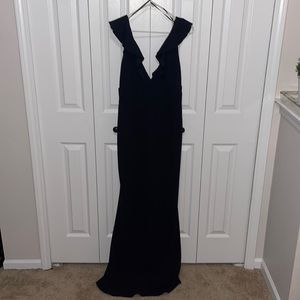 Dark navy blue formal dress.